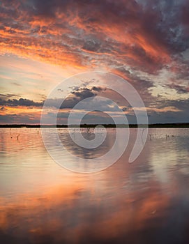 Lake and reflection on the water surface
