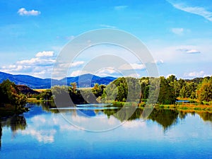 Lake with reflexion