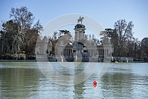 Lake in Retiro park, Madrid Spain