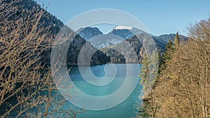 Lake Ritsa and the Caucasus mountains in Abkhazia