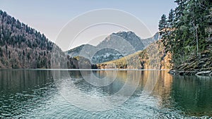 Lake Ritsa and the Caucasus mountains in Abkhazia