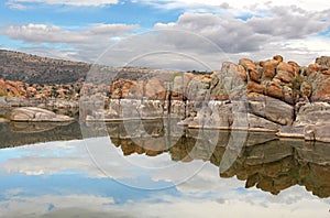 Lake with rocks