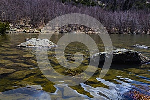 The lake, the rocks and a spring day