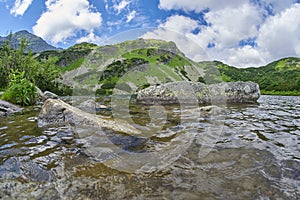 Lake Rohacske plesa, West High Tatras Mountains, Slovakia in Summer photo