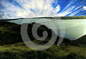 Lake Sakakawea from Sanish hill North Dakota