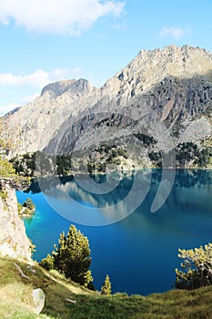 Black Lake in Lakes de San Mauricio National Park, Catalonia, Spain photo