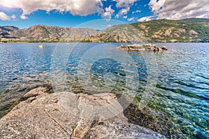 Lake Sanabria in Zamora Castile and Leon, Spain. The Sanabria lake is the largest lake of glacial origin in Spain