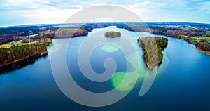 Lake scenery aerial Lithuania