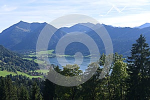 Lake Schliersee landscape, Bavarian Alps, Germany