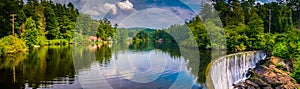 Lake Sequoyah and a dam in Highlands, North Carolina.
