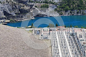 Lake Serre-Poncon, Power station, Hautes-Alpes, France