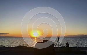 Lake Sevan Armenia sunset