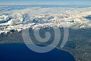 Lake Sevan and Caucasus Mountains