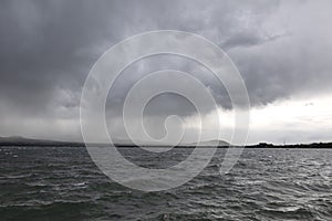 Lake Sevan in cloudy weather