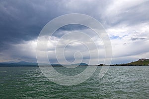 Lake Sevan in cloudy weather