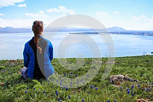 Lake Sevan is the largest body of water in Armenia and in the Caucasus region. Blue expanses of water, mountains, a meadow with fl