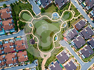 A lake in the shape of a cow`s head