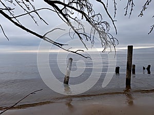 Lake superior Canada water sand sky clouds beach Michigan lake north upper peninsula photo