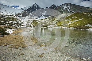 Lake side and mountains