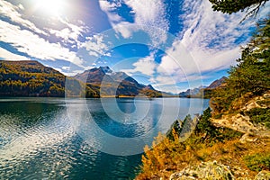 Lake of Sils Maria, in the Engadine.