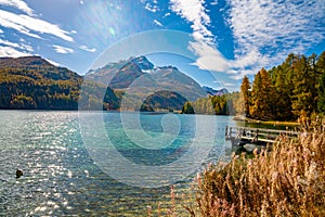 Lake of Sils Maria, in the Engadine.