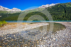 Lake Silvaplana in the Engadin valley near Sankt Moritz photo