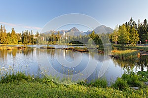 Lake in Slovakia mountain, Strbske pleso