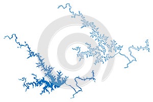 Lake Smith Mountain and Leesville Reservoir (United States of America, North America, us, usa, Virginia) map photo