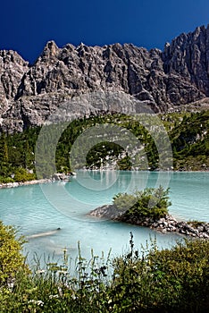 Lake Sorapis, Dolomites of Northern Italy.