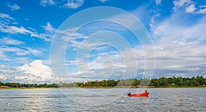 lake and speed boat