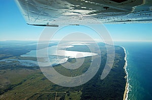 Lake St Lucia Estuary from the air