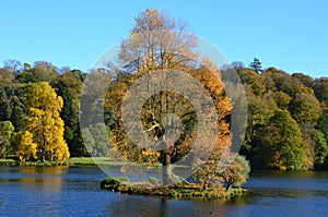 Lake, Stourhead Gardens, Wiltshire in Autumn