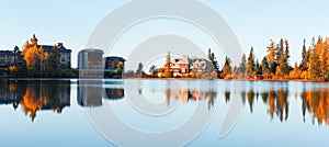 Lake Strbske pleso in autumn time