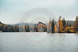 Lake Strbske Pleso in High Tatra Mountain, Slovakia