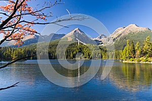 Lake Strbske pleso in High Tatras mountain, Slovakia