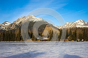 Lake Strbske pleso in High Tatras, Slovakia