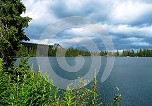 Lake Strbske pleso in Tatras mountains.