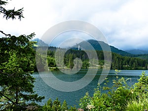 Lake Strbske pleso in Tatras mountains.