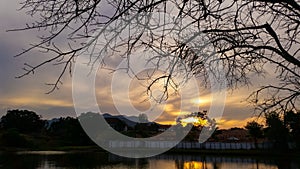 Lake at Sunset.