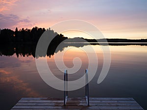 Lake at sunset, Finland