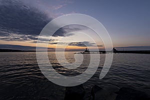 Lake Superior Breakwater Lighthouse At Sunrise