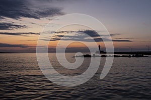 Lake Superior Breakwater Lighthouse At Sunrise