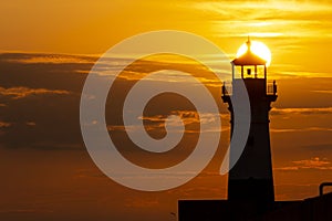 Lake Superior Breakwater Lighthouse At Sunrise