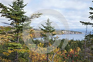 Lake Superior Minnesota viewed from Palisade Head in the fall