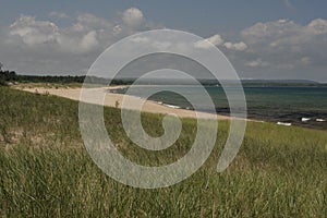 View of Lake Superior beach, Upper Peninsula, Michigan photo