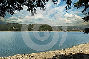 Lake of Suviana in the central italian Appennine mountains