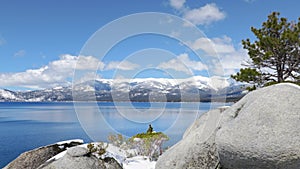 Lake Tahoe east shore in winter