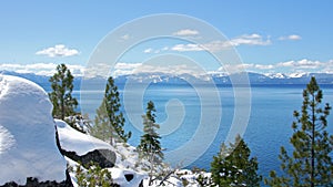 Lake Tahoe east shore in winter