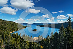 Lake Tahoe in famous California mountains - national park sierra nevada