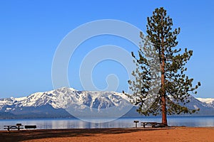 Lake Tahoe in Morning Light at Zephyr Cove, Nevada, USA